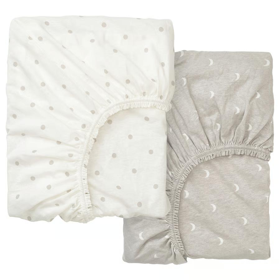 Drap housse à pois pour lit bébé