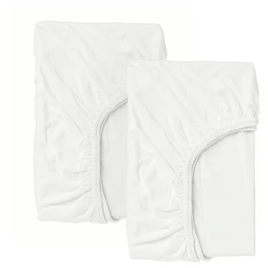Drap housse blanc pour lit bébé